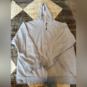 Gray Gold Toe Zip Up Hoodie